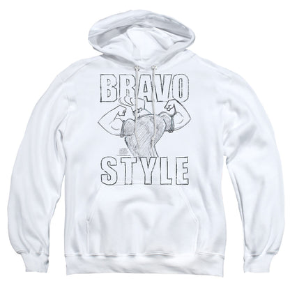 Johnny Bravo Bravo Style Mens Hoodie White Officially Licensed