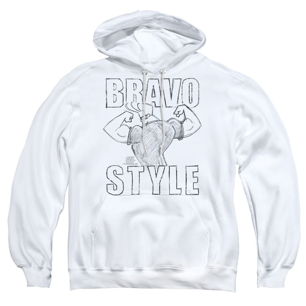 Johnny Bravo Bravo Style Mens Hoodie White Officially Licensed