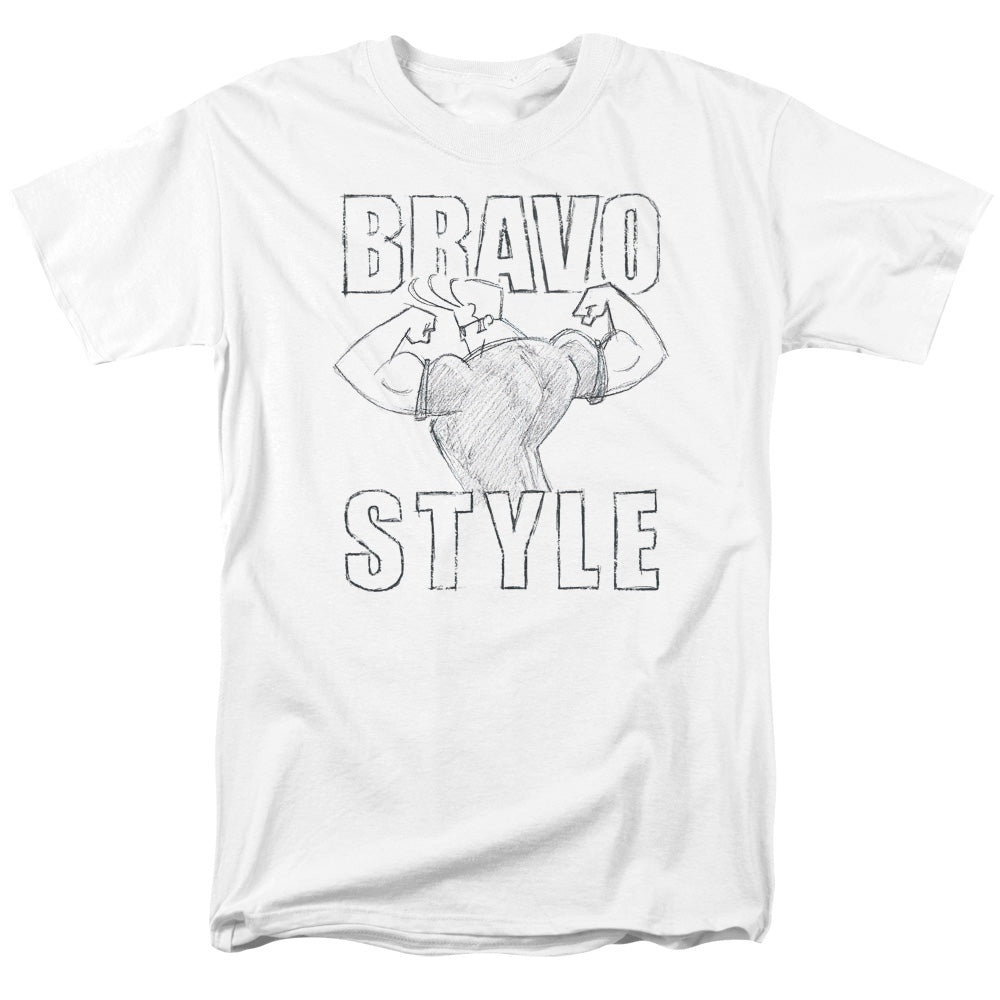 Johnny Bravo Bravo Style Mens T Shirt White