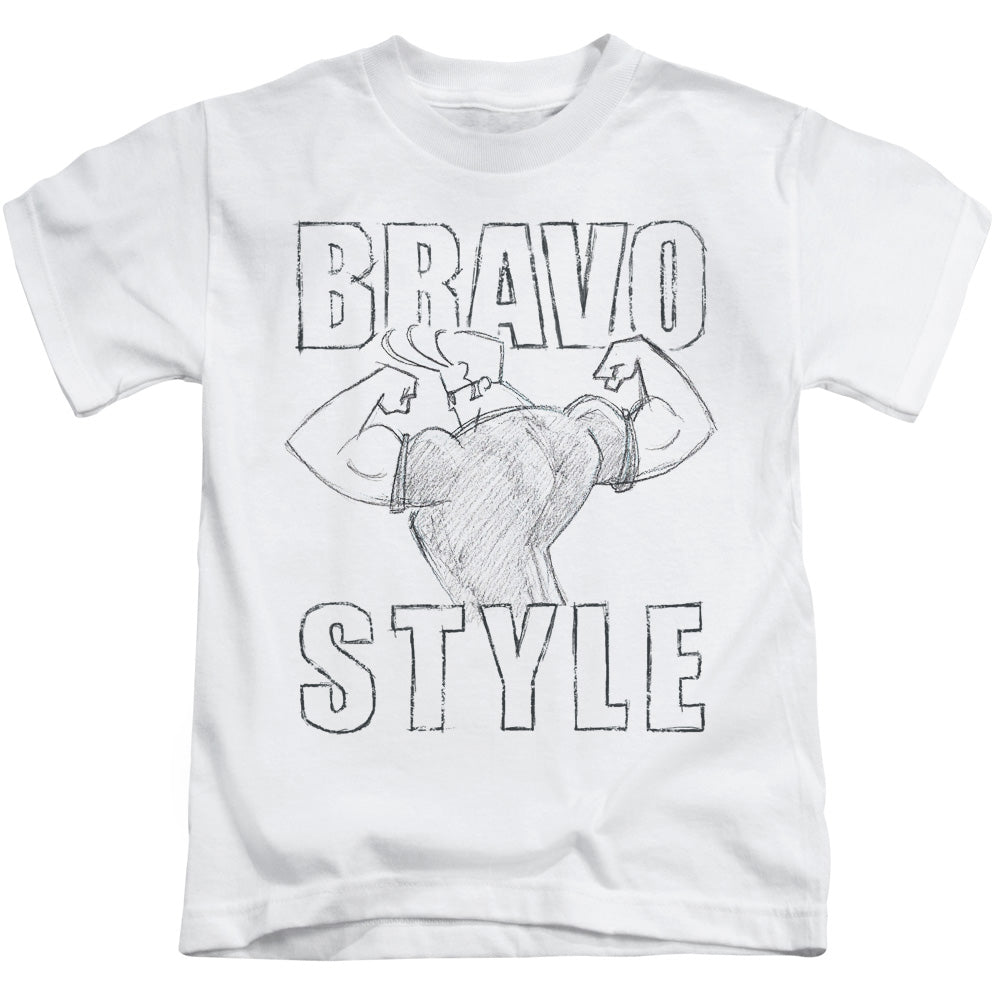 Johnny Bravo Bravo Style Juvenile Kids Youth T Shirt White 
