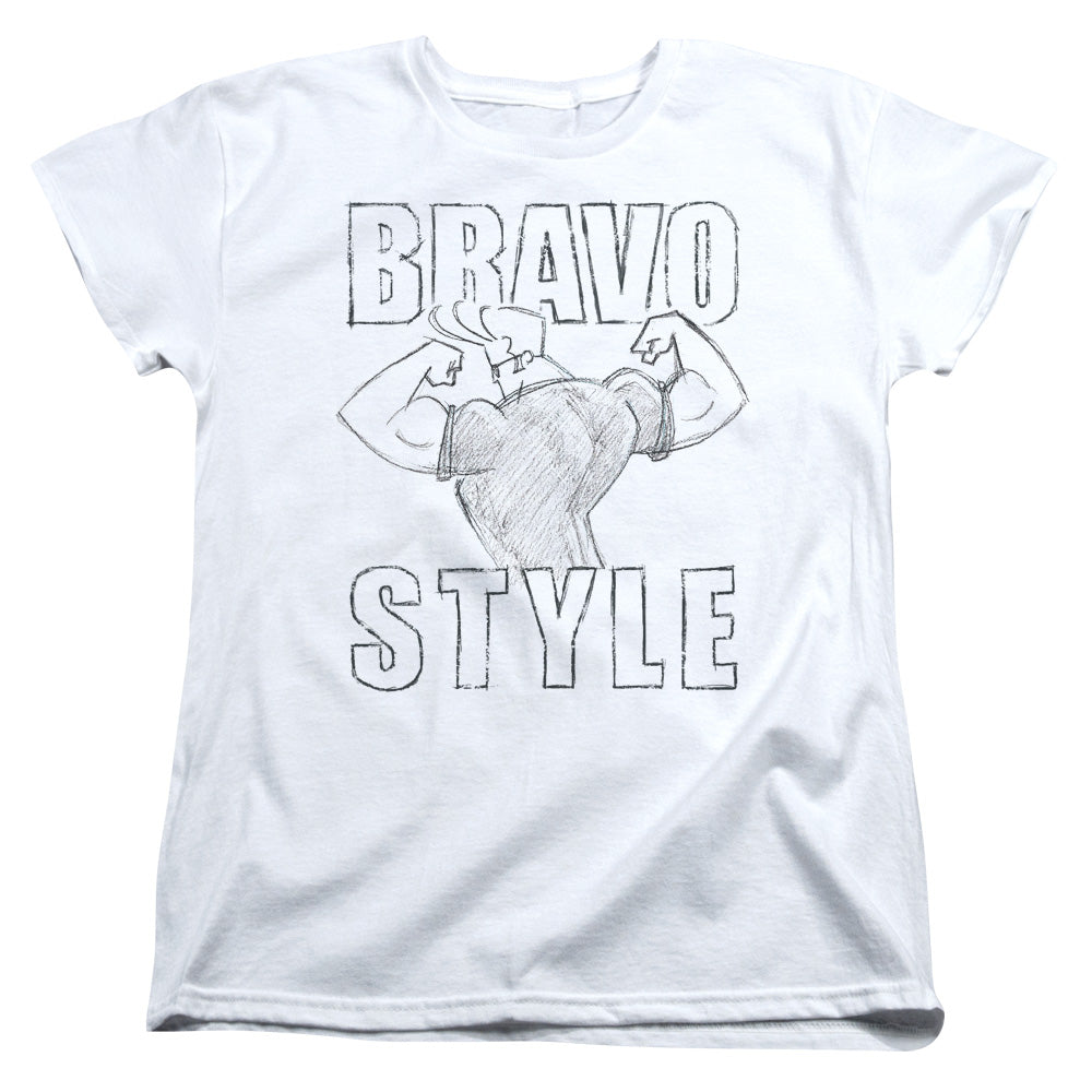 Johnny Bravo Bravo Style Womens T Shirt White