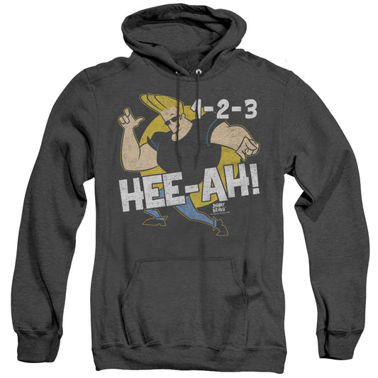 Johnny Bravo 123 Mens Heather Hoodie Black Officially Licensed
