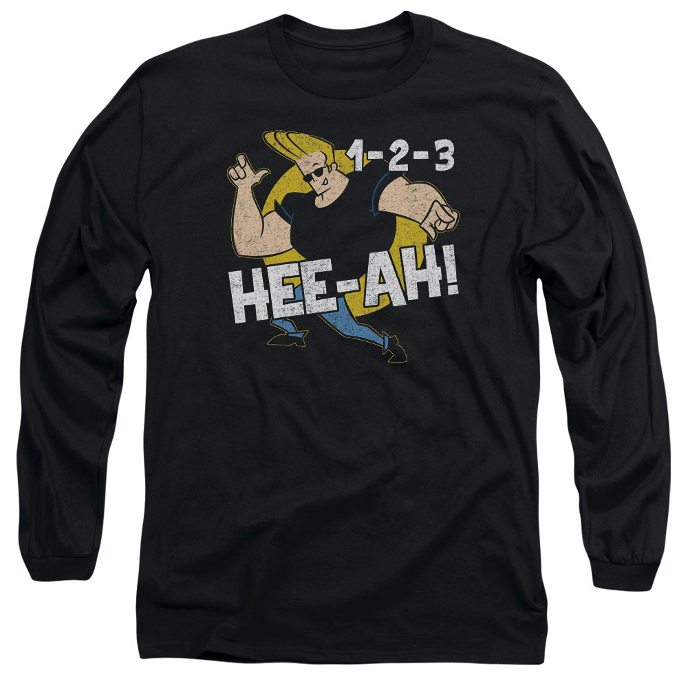 Johnny Bravo 123 Mens Long Sleeve Shirt Black