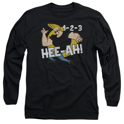 Johnny Bravo 123 Mens Long Sleeve Shirt Black