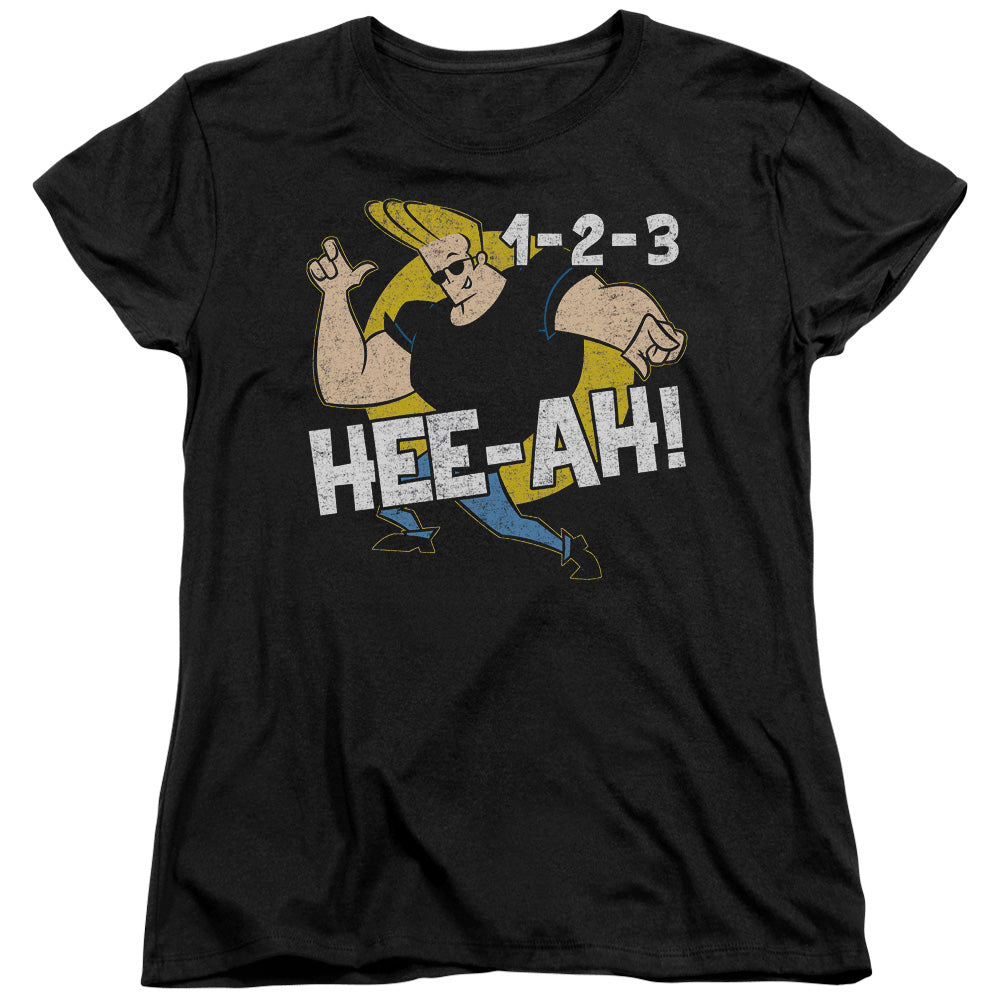 Johnny Bravo 123 Womens T Shirt Black
