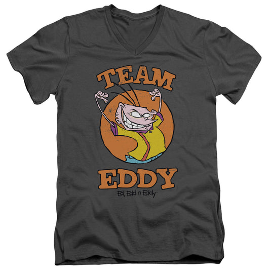 Ed Edd N Eddy Team Eddy Mens Slim Fit V Neck T Shirt Charcoal