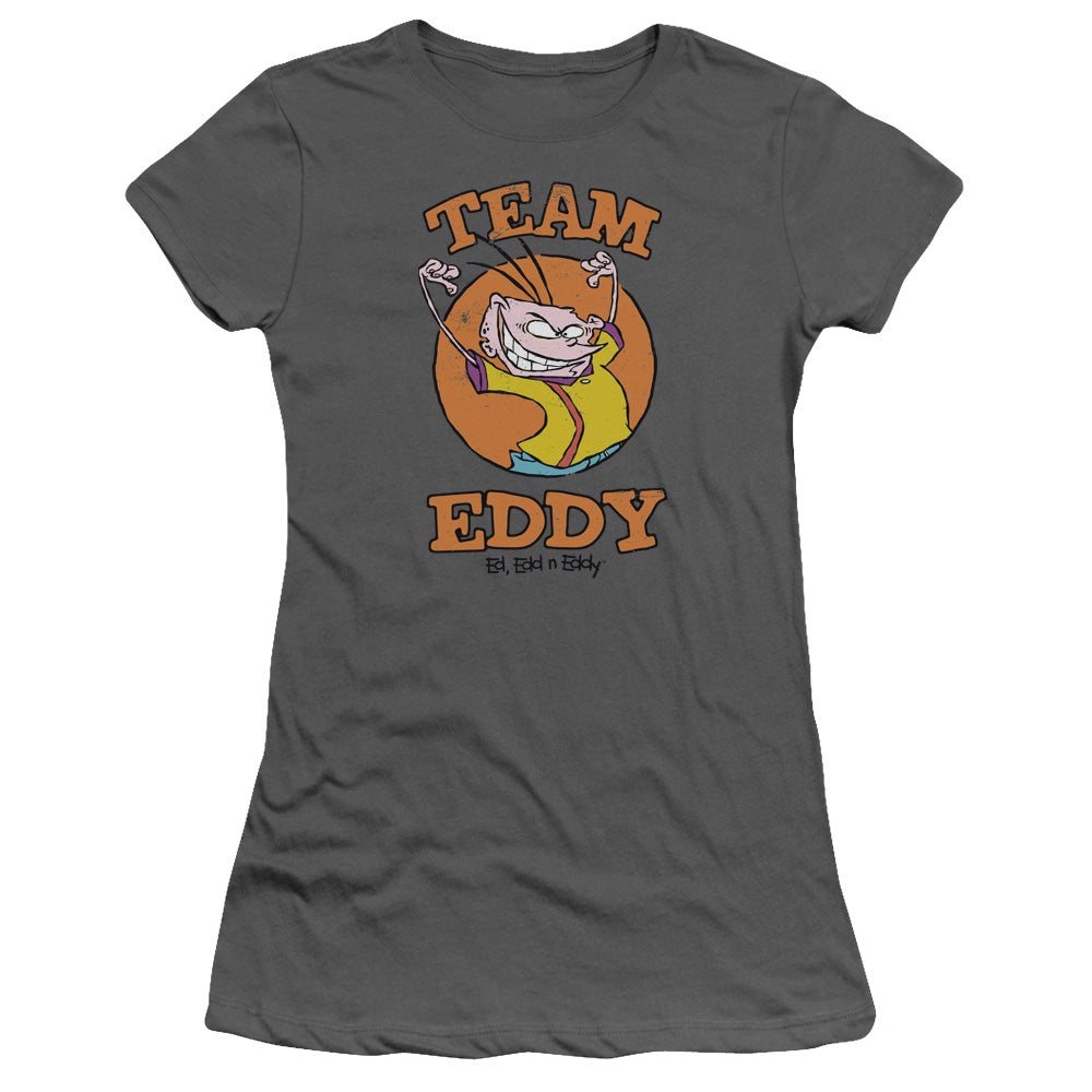 Ed Edd N Eddy Team Eddy Junior Sheer Cap Sleeve Womens T Shirt Charcoal