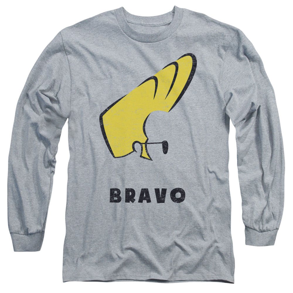 Johnny Bravo Johnny Hair Mens Long Sleeve Shirt Athletic Heather