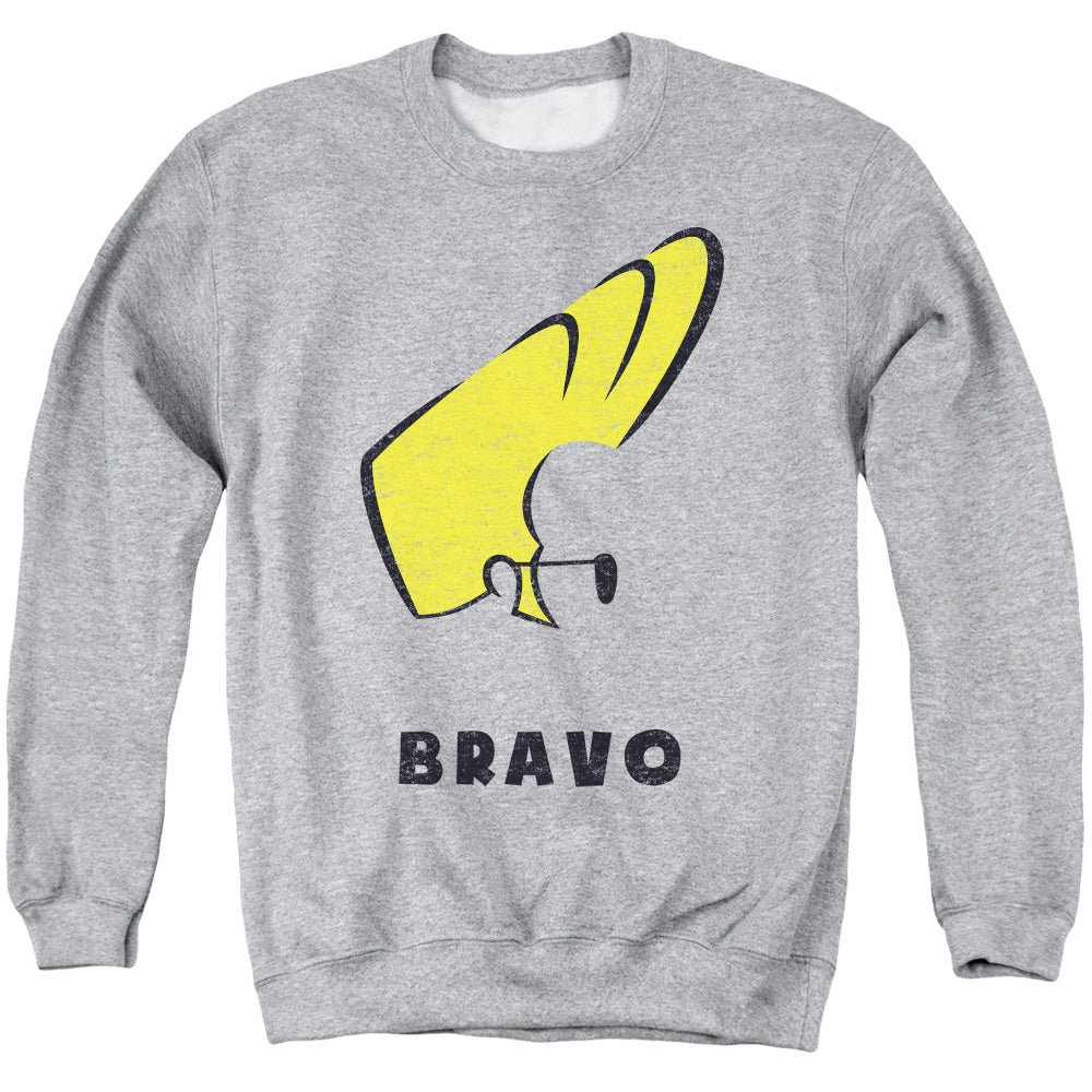 Johnny Bravo Johnny Hair Mens Crewneck Sweatshirt Athletic Heather