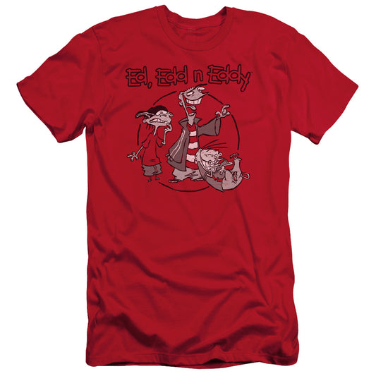 Ed Edd N Eddy Gang Slim Fit Mens T Shirt Red