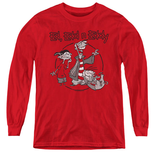 Ed Edd N Eddy Gang Long Sleeve Kids Youth T Shirt Red