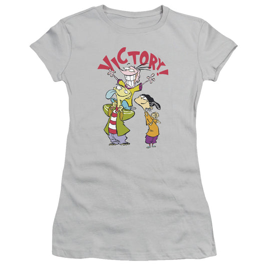 Ed Edd N Eddy Victory Junior Sheer Cap Sleeve Womens T Shirt Silver