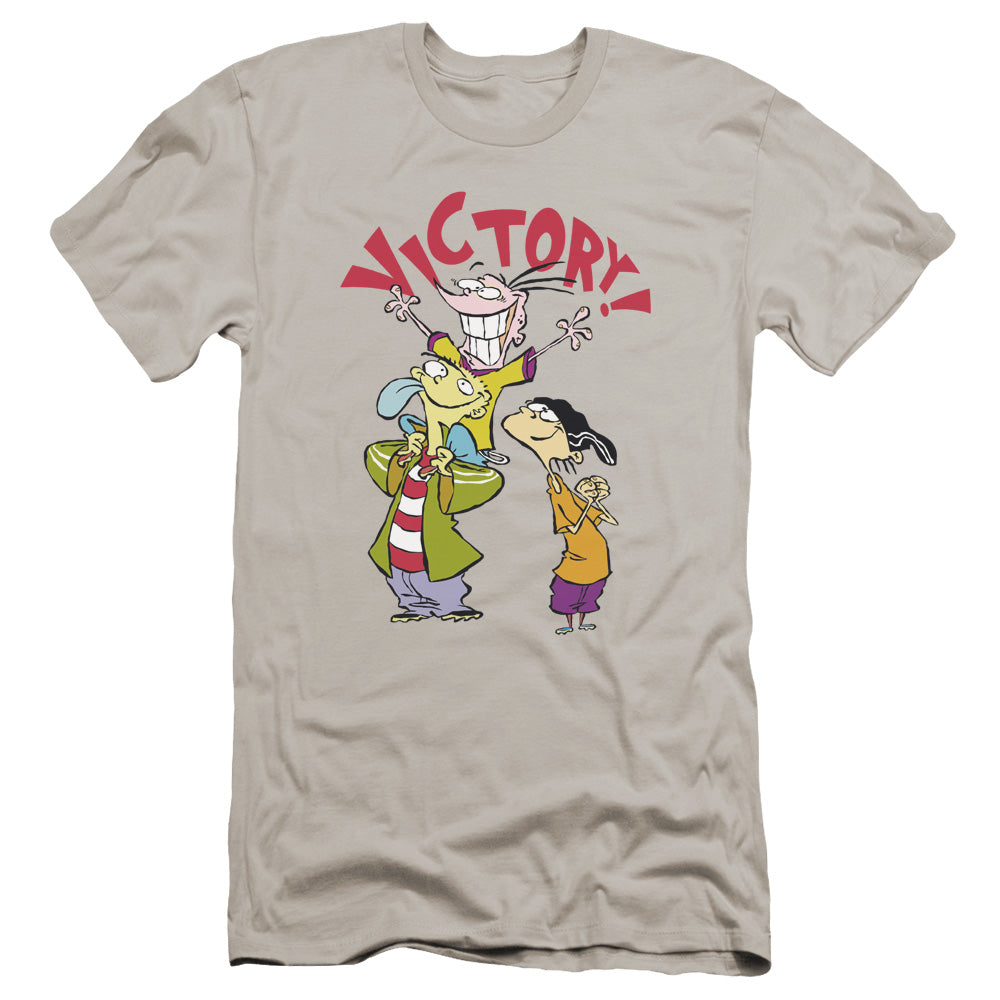 Ed Edd N Eddy Victory Premium Bella Canvas Slim Fit Mens T Shirt Silver