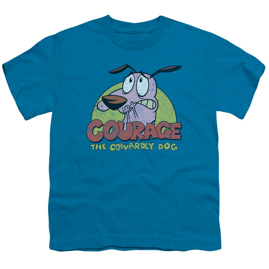 Courage the Cowardly Dog Colorful Courage Kids Youth T Shirt Turquoise