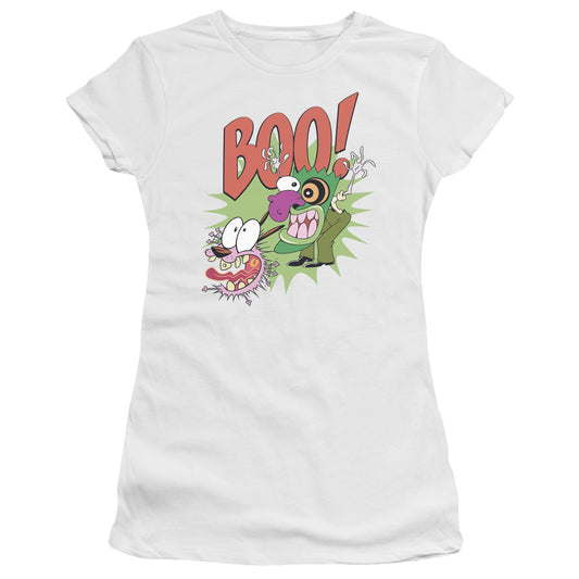 Courage the Cowardly Dog Stupid Dog Junior Sheer Cap Sleeve Womens T Shirt White