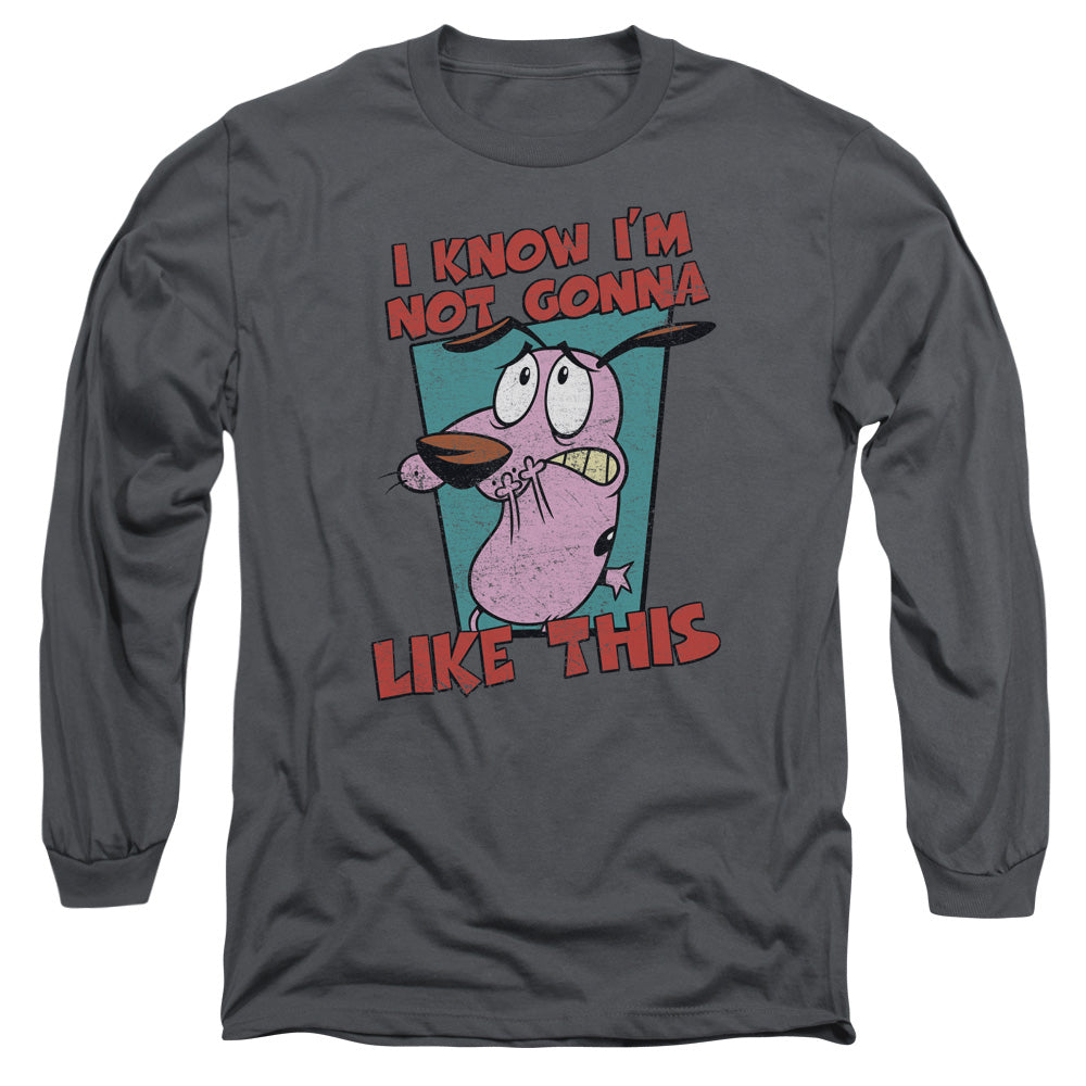Courage the Cowardly Dog Not Gonna Like Mens Long Sleeve Shirt Charcoal