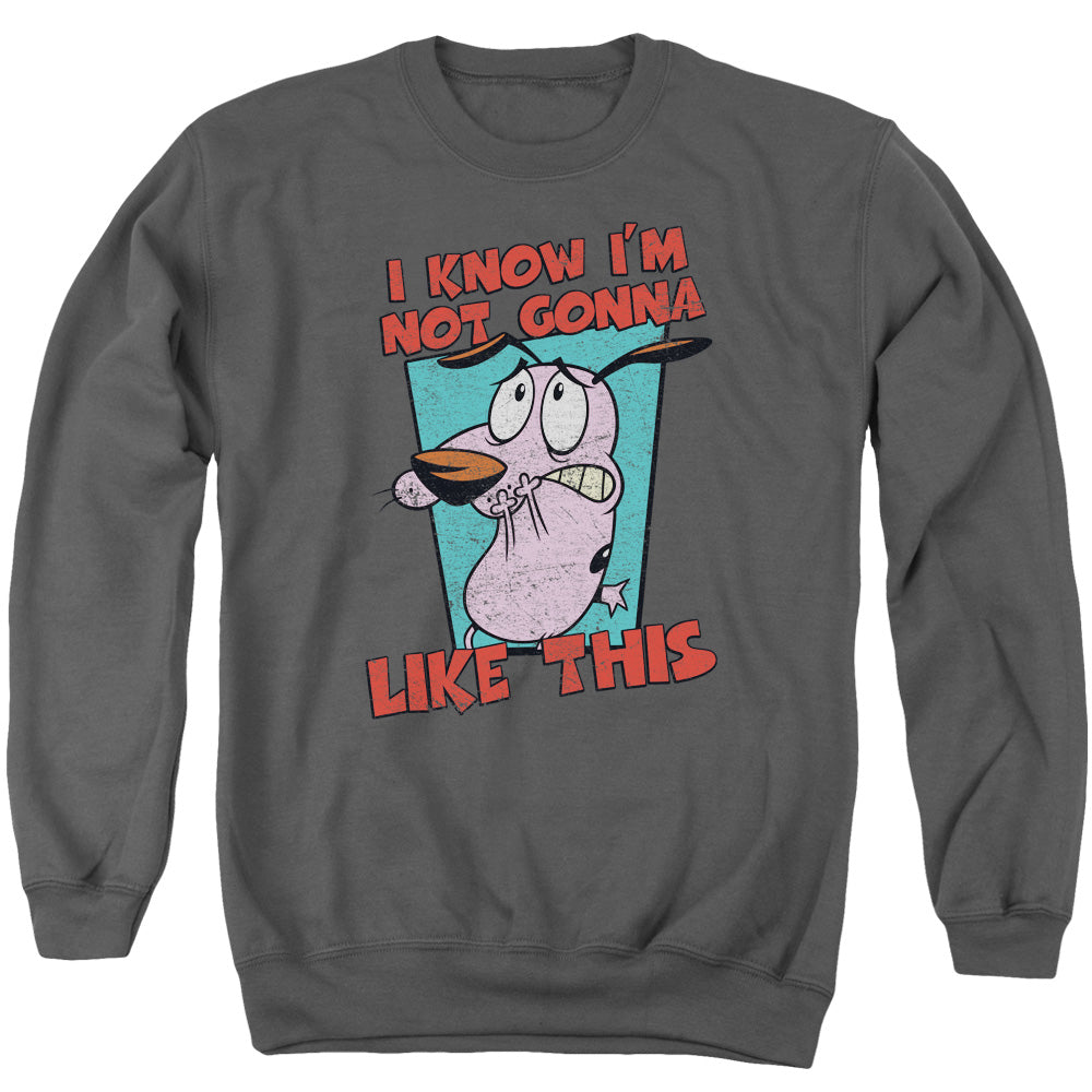 Courage the Cowardly Dog Not Gonna Like Mens Crewneck Sweatshirt Charcoal