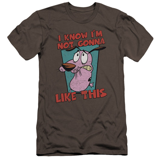 Courage the Cowardly Dog Not Gonna Like Premium Bella Canvas Slim Fit Mens T Shirt Charcoal