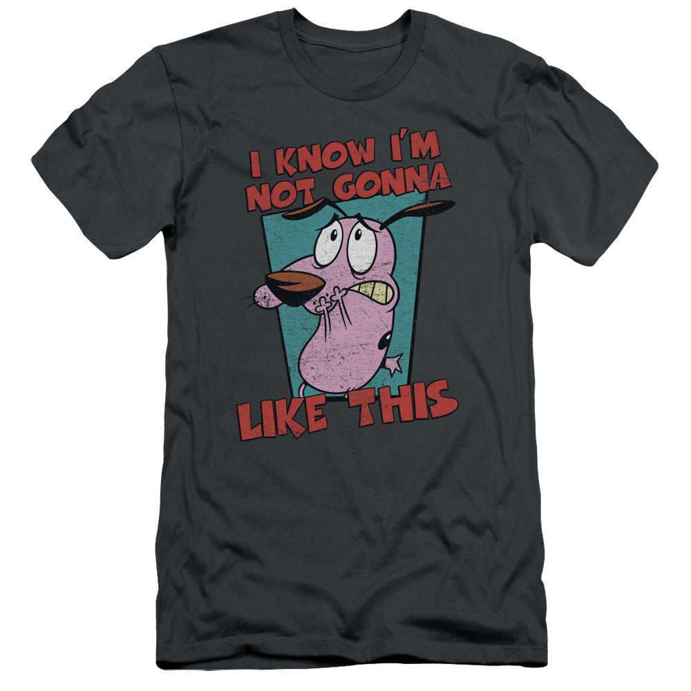 Courage the Cowardly Dog Not Gonna Like Slim Fit Mens T Shirt Charcoal