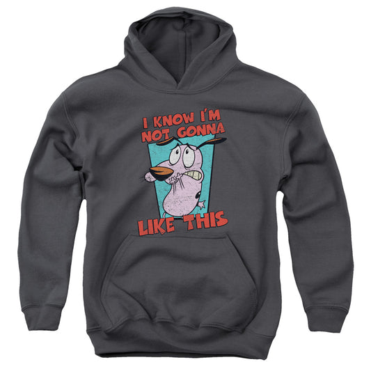 Courage the Cowardly Dog Not Gonna Like Kids Youth Hoodie Charcoal