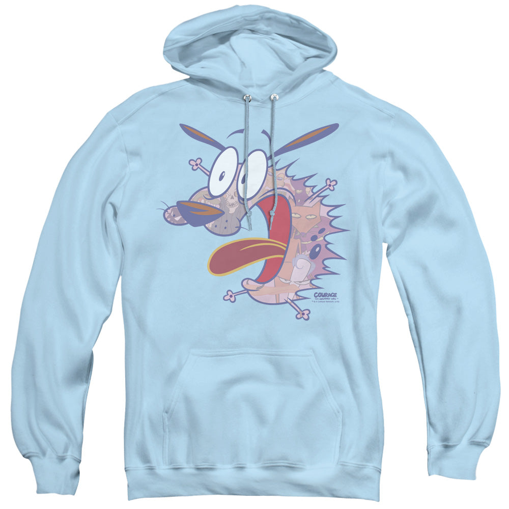 Courage the Cowardly Dog Evil Inside Mens Hoodie Light Blue