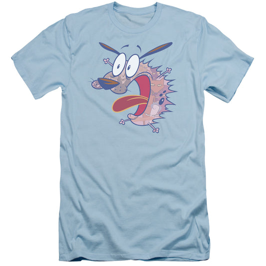 Courage the Cowardly Dog Evil Inside Slim Fit Mens T Shirt Light Blue