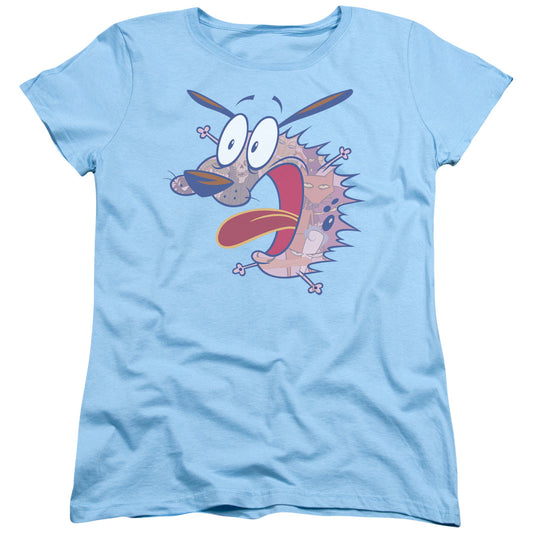 Courage the Cowardly Dog Evil Inside Womens T Shirt Light Blue