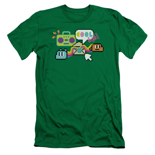 Amazing World of Gumball Cool Oh Yeah Slim Fit Mens T Shirt Kelly Green