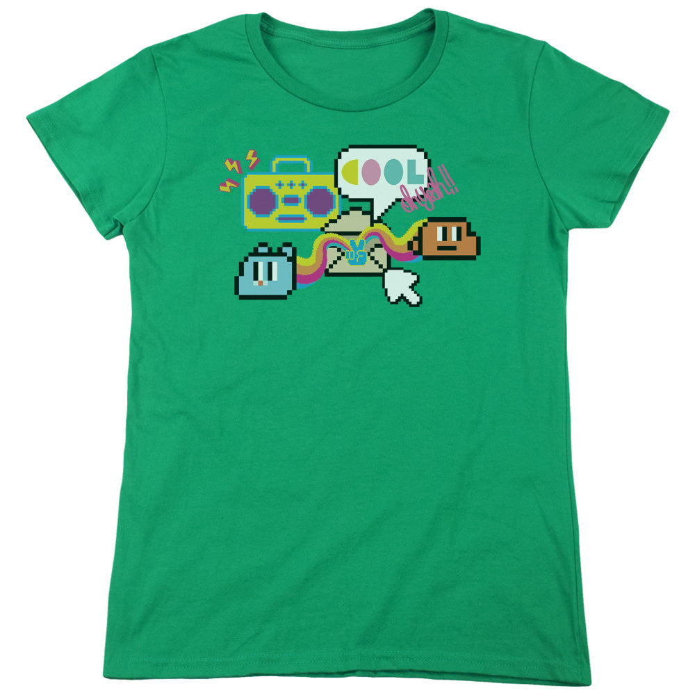 Amazing World of Gumball Cool Oh Yeah Womens T Shirt Kelly Green