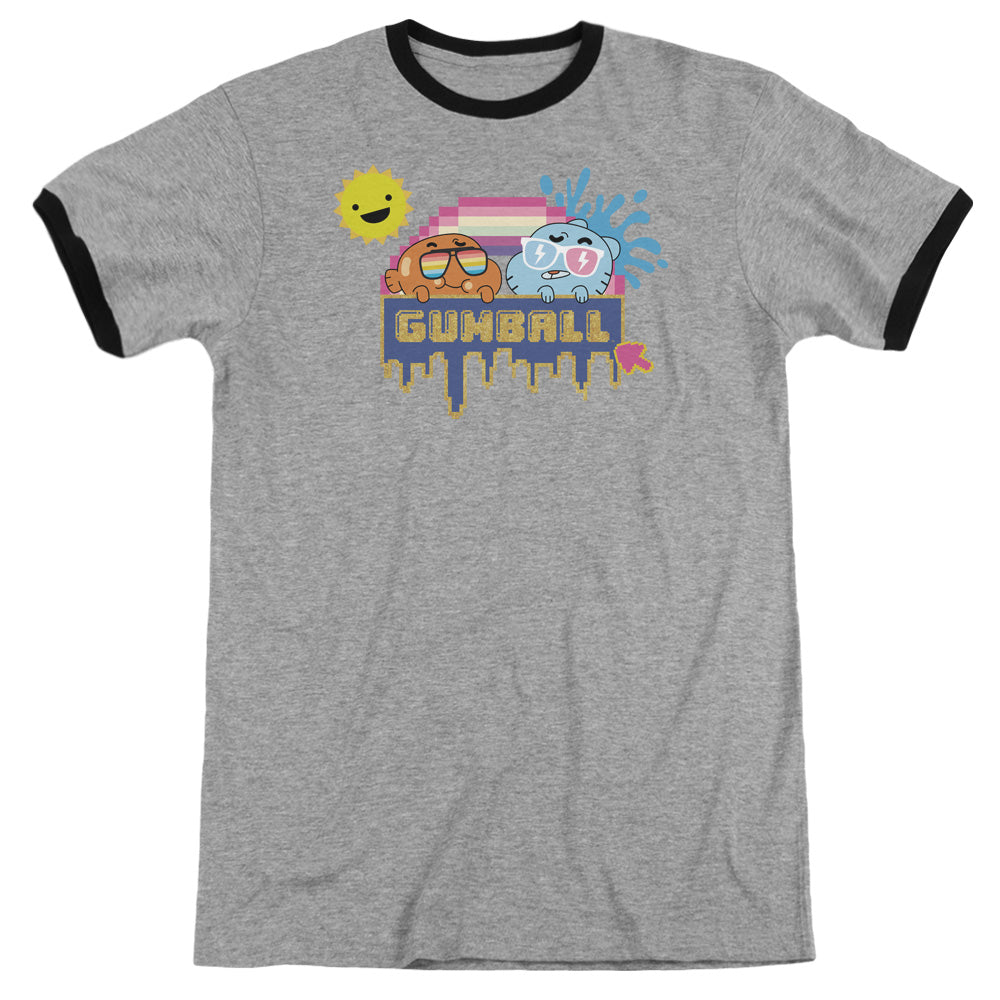 Amazing World of Gumball Sunshine Heather Ringer Mens T Shirt Heather