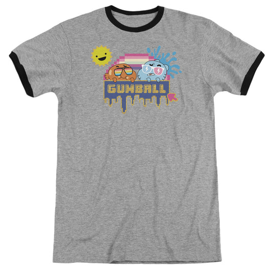 Amazing World of Gumball Sunshine Heather Ringer Mens T Shirt Heather