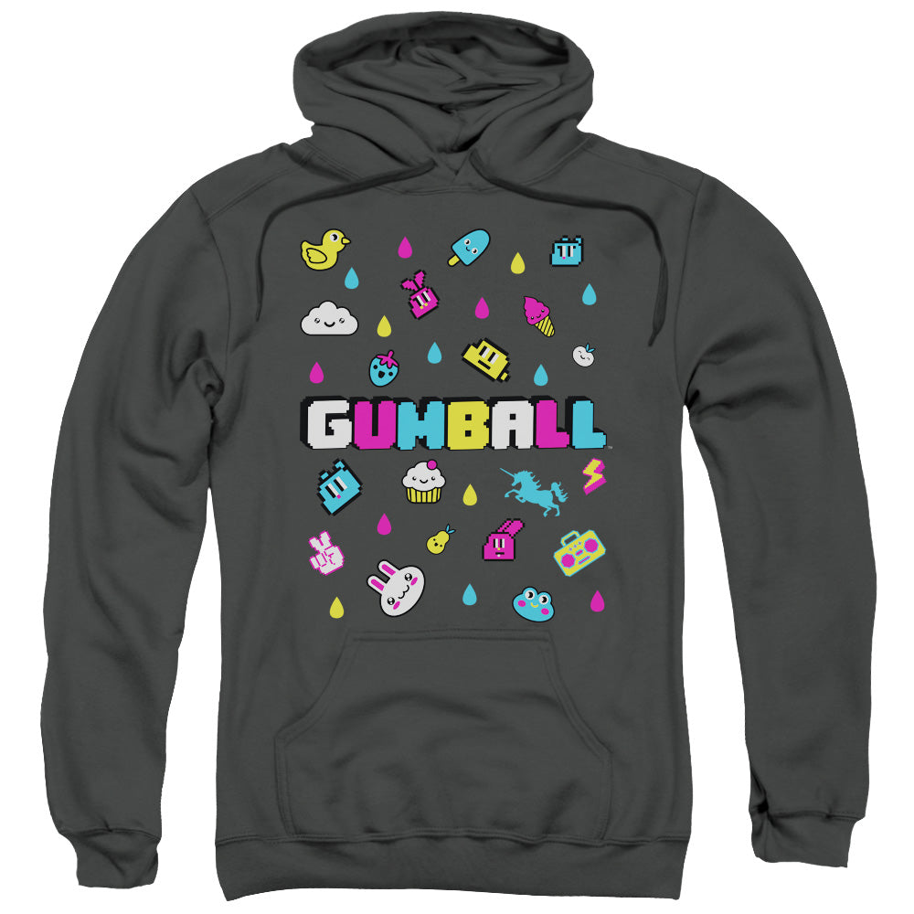 Amazing World of Gumball Fun Drops Mens Hoodie Charcoal