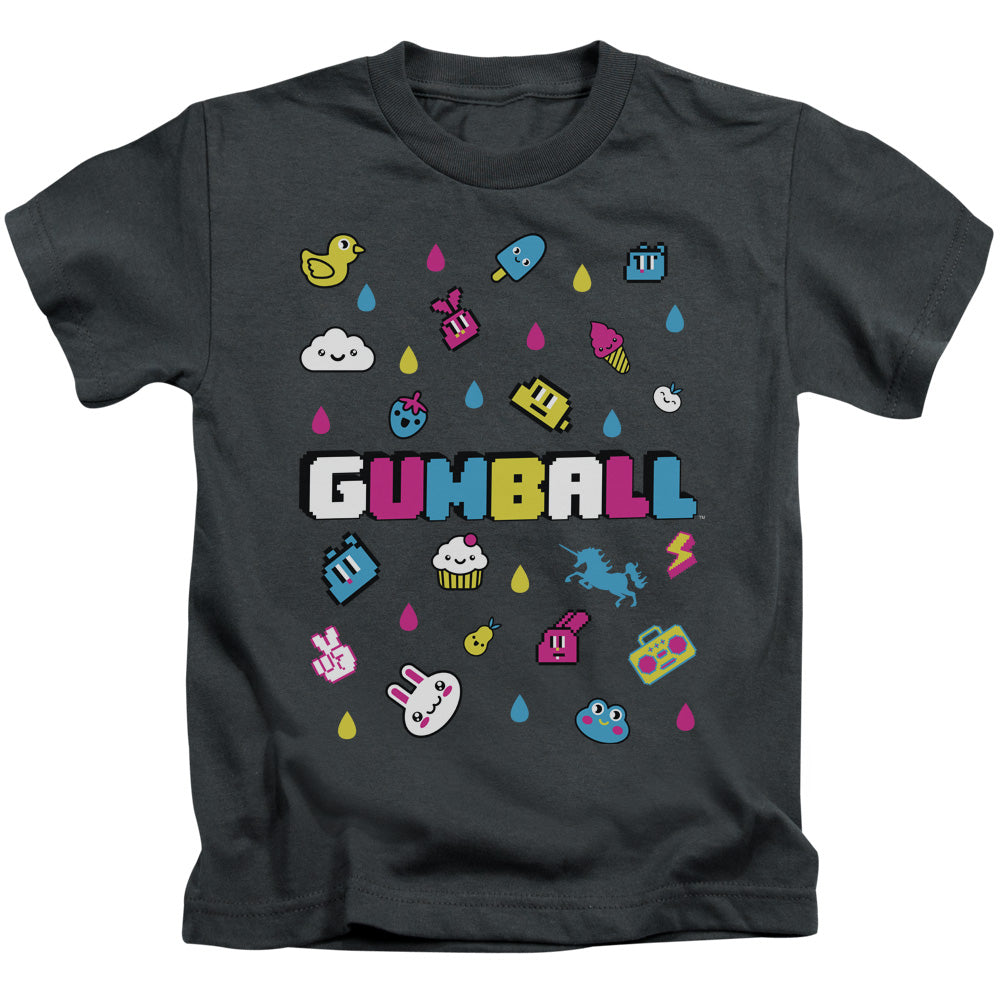 Amazing World of Gumball Fun Drops Juvenile Kids Youth T Shirt Charcoal 