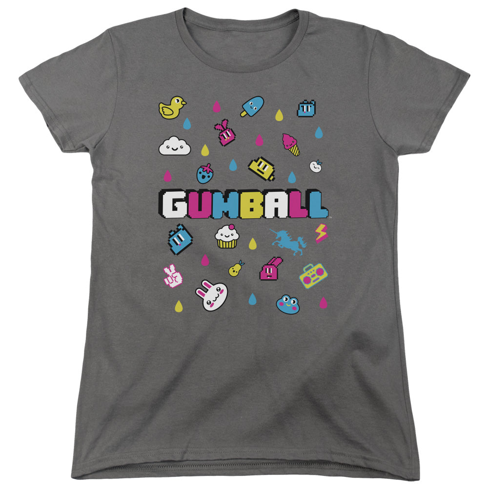 Amazing World of Gumball Fun Drops Womens T Shirt Charcoal