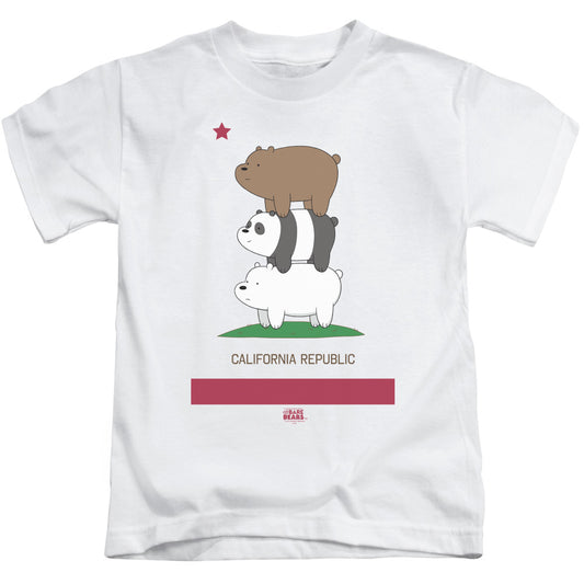 We Bare Bears Cali Stack Juvenile Kids Youth T Shirt White 