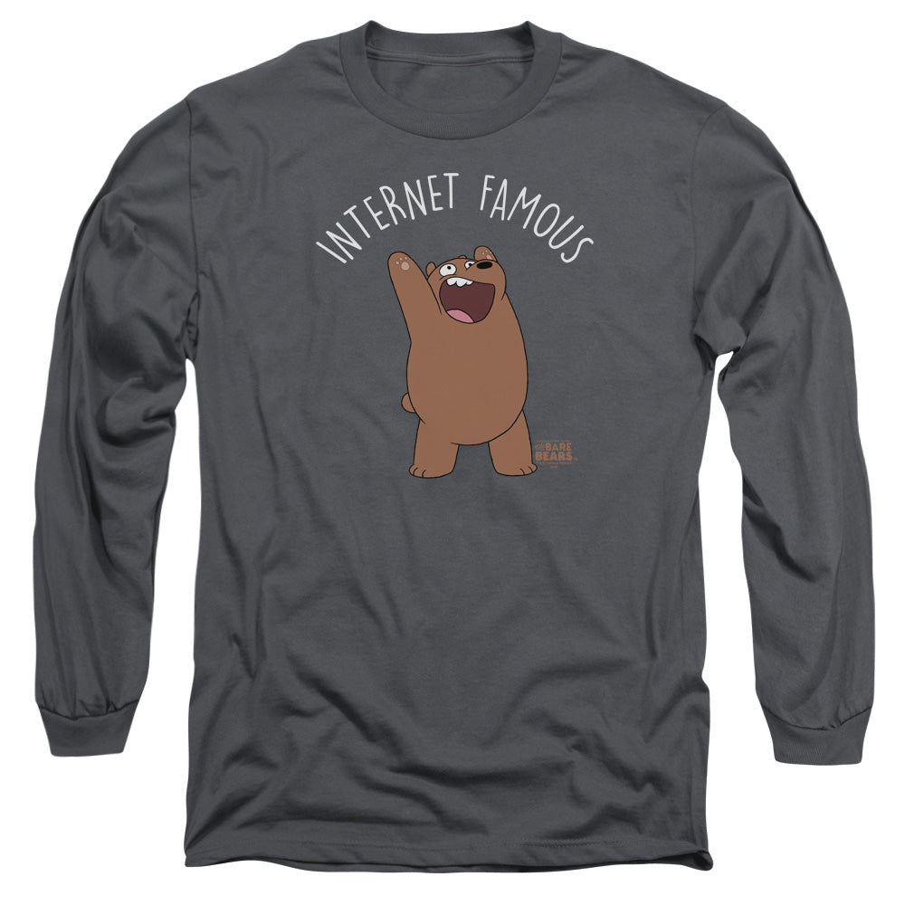 We Bare Bears Internet Famous Mens Long Sleeve Shirt Charcoal