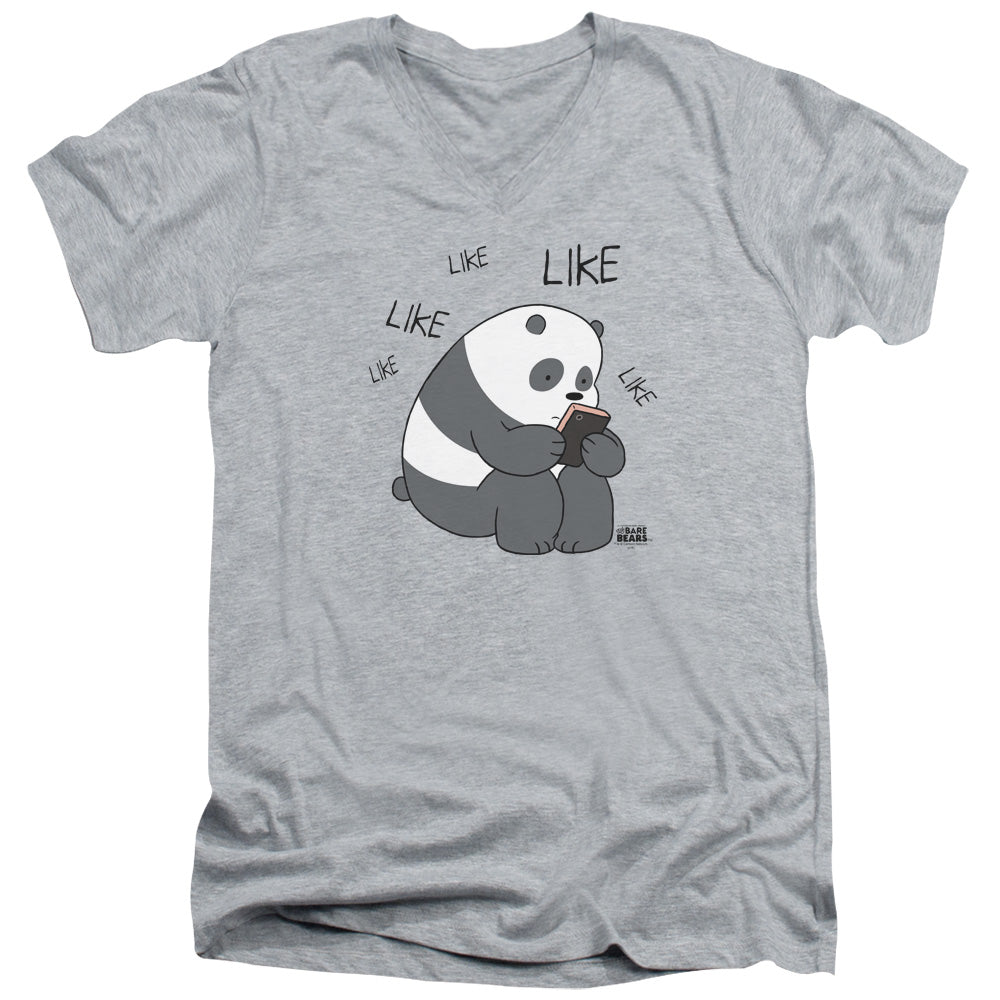 We Bare Bears Like Like Like Mens Slim Fit V Neck T Shirt Athletic Heather