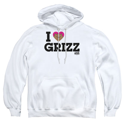 We Bare Bears Heart Grizz Mens Hoodie White Officially Licensed