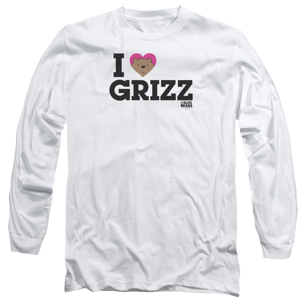 We Bare Bears Heart Grizz Mens Long Sleeve Shirt White