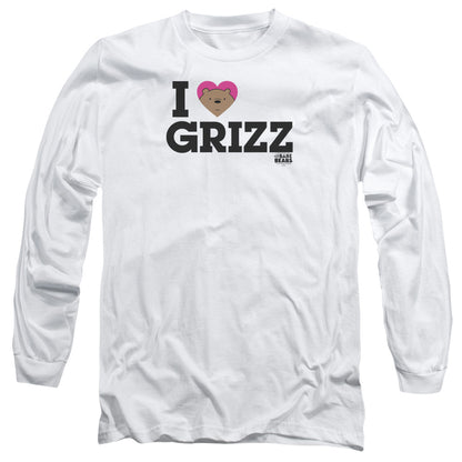 We Bare Bears Heart Grizz Mens Long Sleeve Shirt White