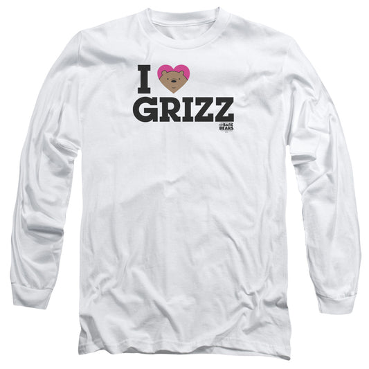 We Bare Bears Heart Grizz Mens Long Sleeve Shirt White