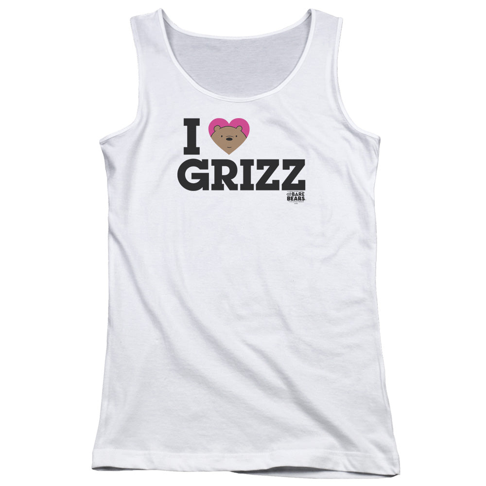 We Bare Bears Heart Grizz Womens Tank Top Shirt White