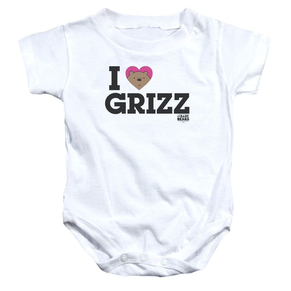 We Bare Bears Heart Grizz Infant Baby Snapsuit White