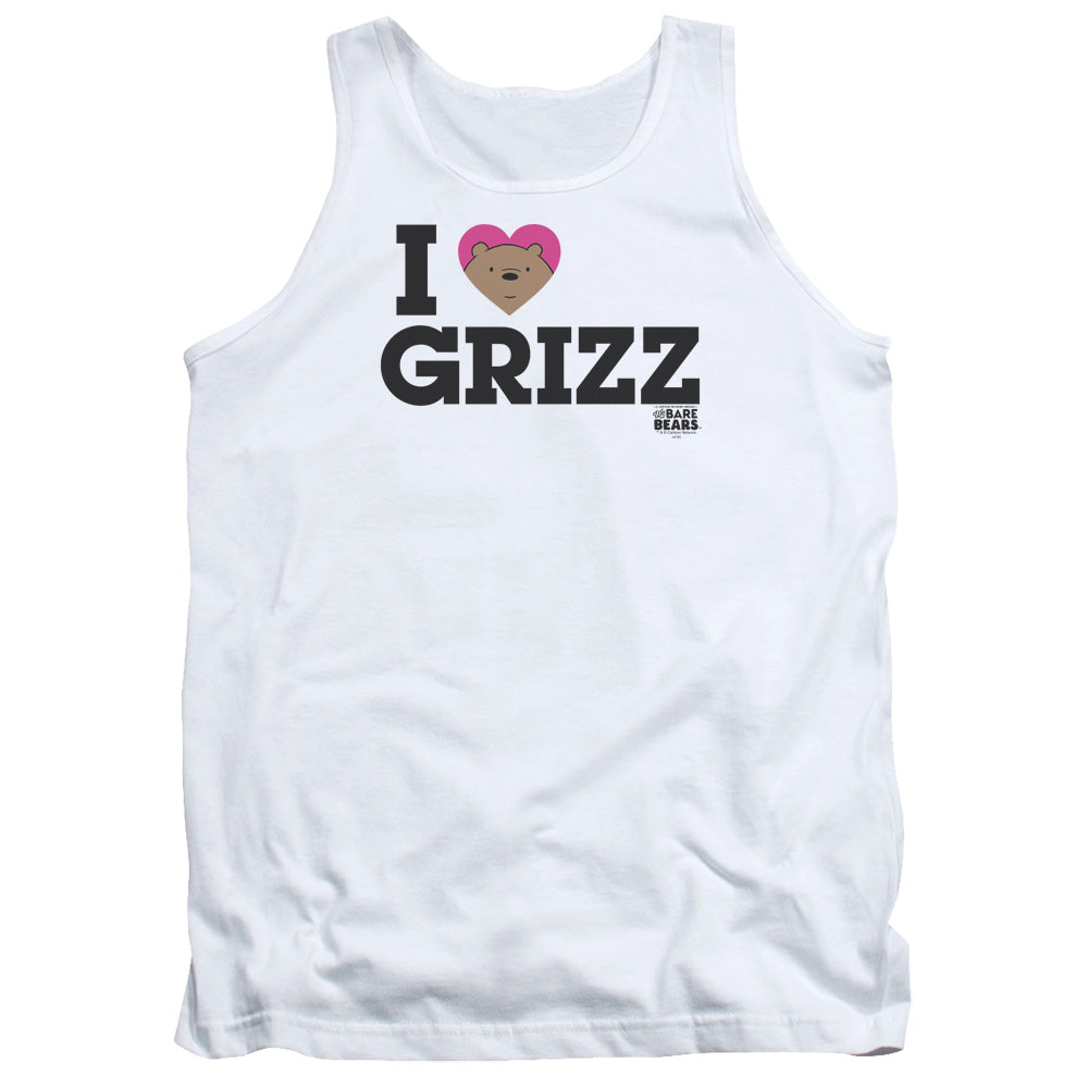 We Bare Bears Heart Grizz Mens Tank Top Shirt White