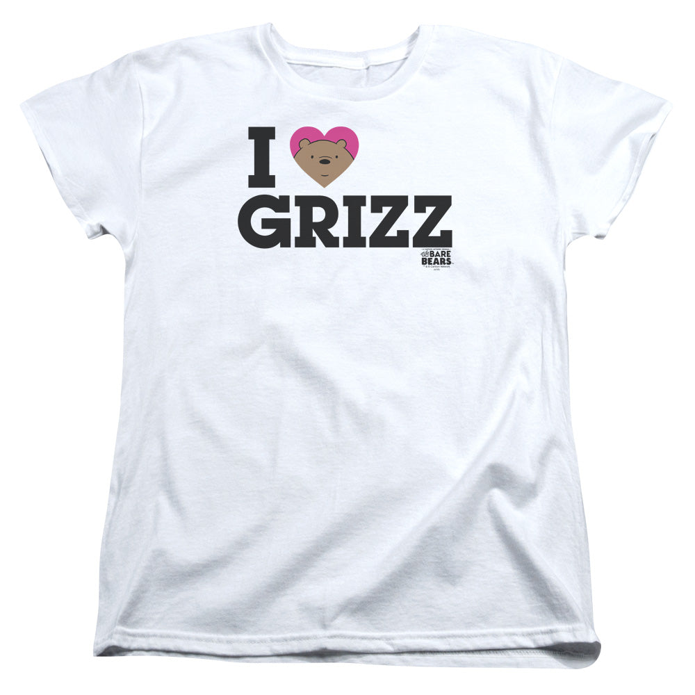 We Bare Bears Heart Grizz Womens T Shirt White