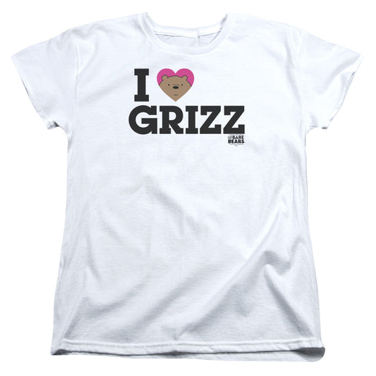 We Bare Bears Heart Grizz Womens T Shirt White