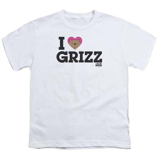 We Bare Bears Heart Grizz Kids Youth T Shirt White