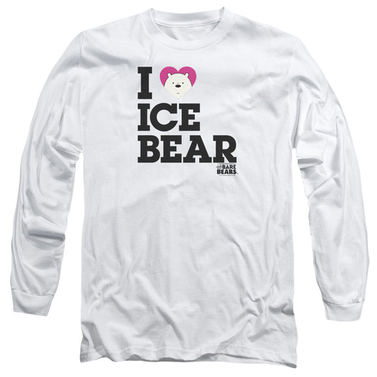 We Bare Bears Heart Ice Bear Mens Long Sleeve Shirt White