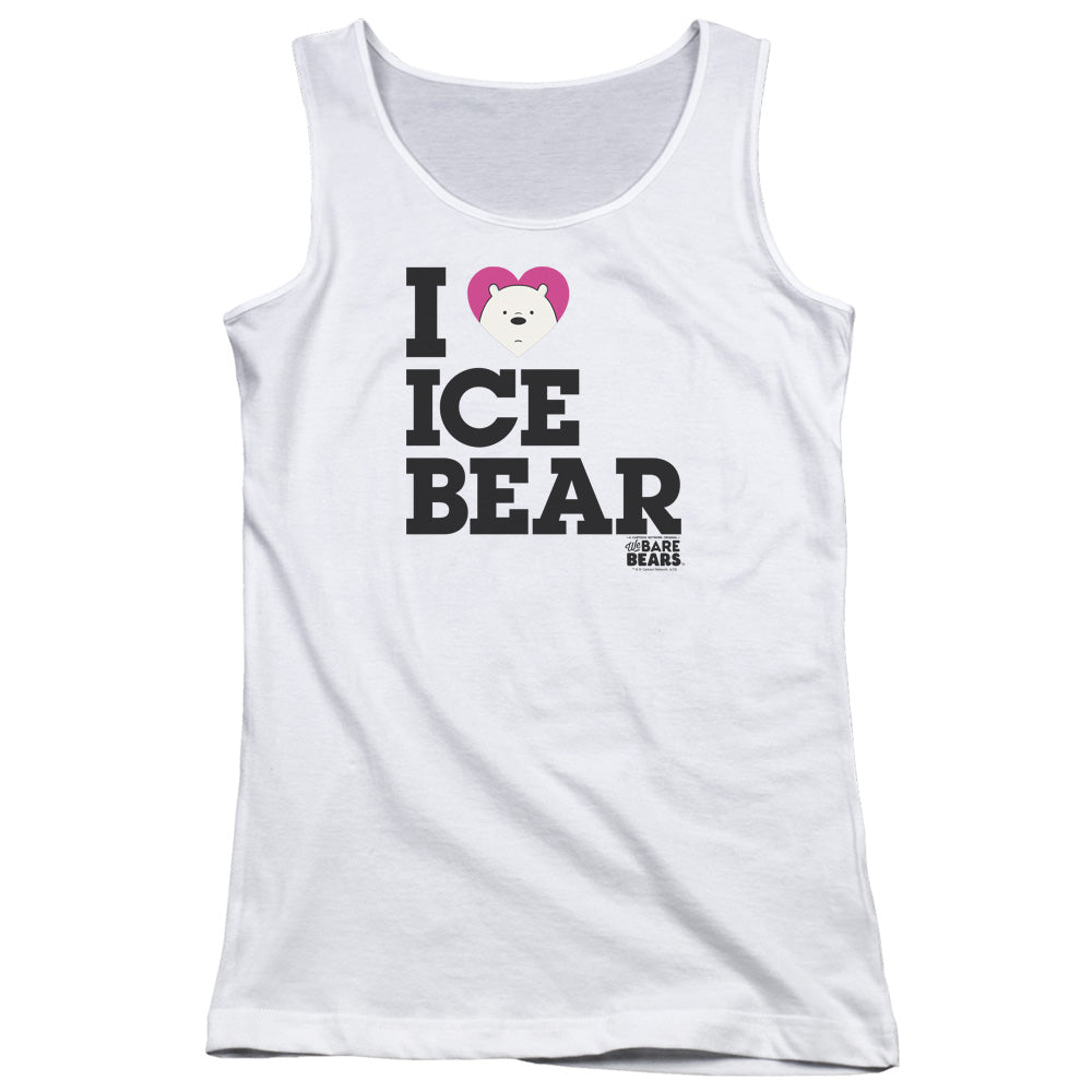 We Bare Bears Heart Ice Bear Womens Tank Top Shirt White