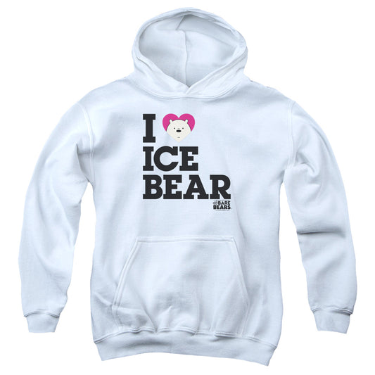 We Bare Bears Heart Ice Bear Kids Youth Hoodie White